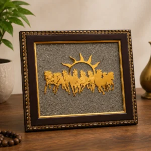 7 Horses Pyrite Frame for Vaastu